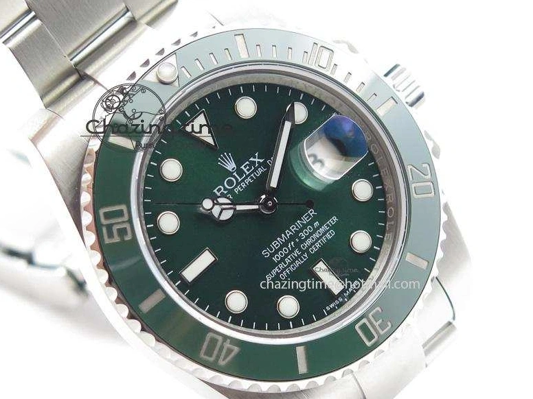 0404 TopPick Submariner 116610 LV Green Ceramic JF 1:1 Best Edition On SS Bracelet SA3135 V 3974